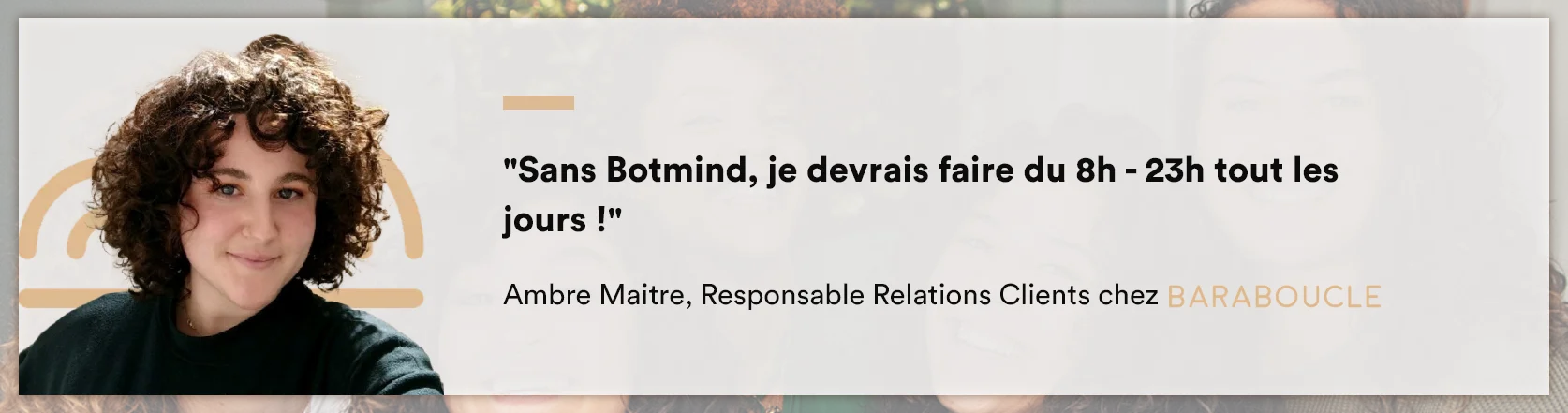 Customer testimonial from Bar à Boucle