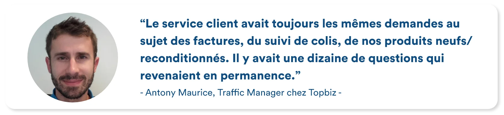 Customer testimonial from Topbiz