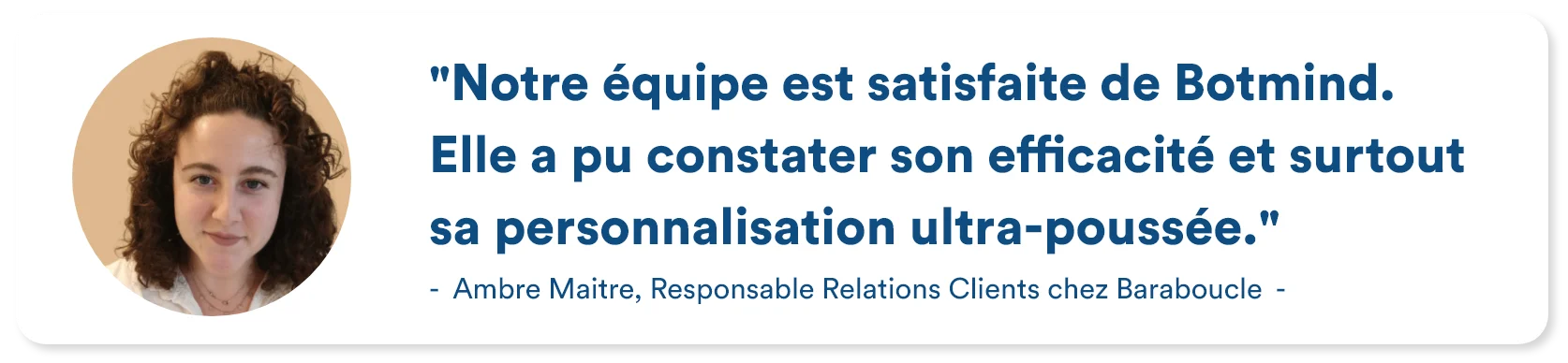 Customer testimonial from Bar à Boucle