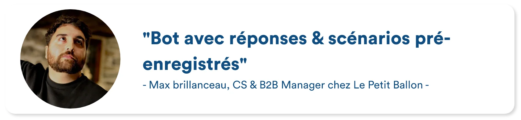Customer testimonial from Le Petit Ballon